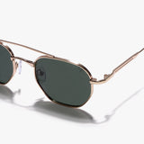 Phantom Gold Green Hexagon Sunglasses