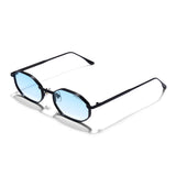 Opulent Black Blue Gradient Hexagon Sunglasses