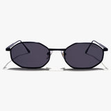 Opulent Full Black Hexagon Sunglasses