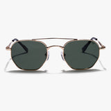Phantom Gold Green Hexagon Sunglasses