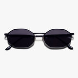 Opulent Full Black Hexagon Sunglasses