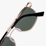 Phantom Gold Green Hexagon Sunglasses