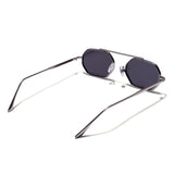 Hexa Silver Black Hexagon Sunglasses