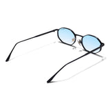 Opulent Black Blue Gradient Hexagon Sunglasses