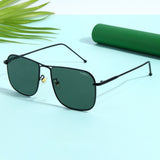 The Godfather Black Green Square Sunglasses