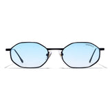 Opulent Black Blue Gradient Hexagon Sunglasses