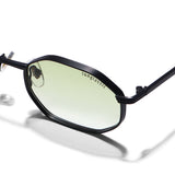 Opulent Black Green Gradient Hexagon Sunglasses