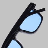 Ares Black Blue Square Sunglasses