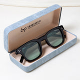 Ares Black Green Square Sunglasses