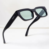 Milestone Black Green Square Sunglasses