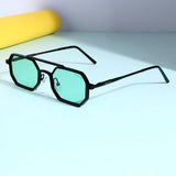 Commando V1 Rectangle Black Green Sunglasses