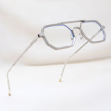 Commando V1 Rectangle Silver Clear Sunglasses