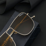 The Godfather Gold Brown Square Sunglasses