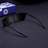 Drifter Black Polarized Rectangle Sunglasses