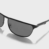 Drifter Black Polarized Rectangle Sunglasses