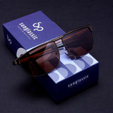 Drifter Brown Polarized Rectangle Sunglasses