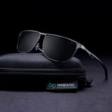 Drifter Grey Black Polarized Rectangle Sunglasses