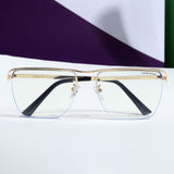 Heldish. Gold Clear Square Sunglasses
