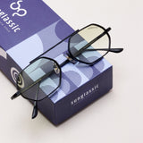 Hexa Black Green Gradient Hexagon Sunglasses