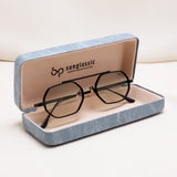 Hexa Black Green Gradient Hexagon Sunglasses