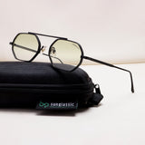 Hexa Black Green Gradient Hexagon Sunglasses