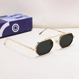 Hexa Gold Black Hexagon Sunglasses
