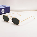 Hexa Gold Black Hexagon Sunglasses