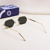 Hexa Gold Black Hexagon Sunglasses
