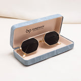 Hexa Gold Black Hexagon Sunglasses
