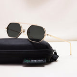 Hexa Gold Black Hexagon Sunglasses