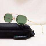 Hexa Gold Green Hexagon Sunglasses