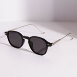Hybrid Black Polarized Round Sunglasses