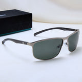 Radiant Gray Green Polarized Rectangle Sunglasses