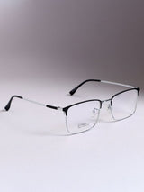 Sleek Silver Rectangle Frame Eyeglasses for Men and Women (SG-32077)