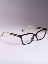 Sleek Gold Black Rectangle Frame Eyeglasses for Men and Women (SG-0004)
