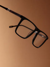 Sleek Black Rectangle Frame Eyeglasses for Men and Women (SG-97181)