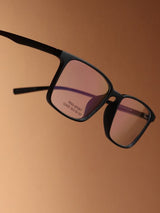 Sleek Black Rectangle Frame Eyeglasses for Men and Women (SG-12455)