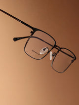 Sleek Black Rectangle Frame Eyeglasses for Men and Women (SG-32077)