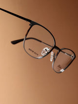 Sleek Gun Black Rectangle Frame Eyeglasses for Men and Women (SG-9199)