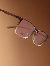 Sleek Grey Clear Rectangle Frame Eyeglasses for Men and Women (SG-12455)
