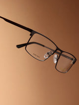 Sleek Gun Black Rectangle Frame Eyeglasses for Men and Women (SG-1932)
