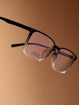 Sleek Black Clear Rectangle Frame Eyeglasses for Men and Women (SG-12455)