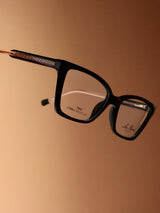 Sleek Gold Black Rectangle Frame Eyeglasses for Men and Women (SG-0004)