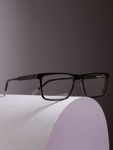 Sleek Black Rectangle Frame Eyeglasses for Men and Women (SG-97229)