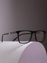 Sleek Black Rectangle Frame Eyeglasses for Men and Women (SG-97181)