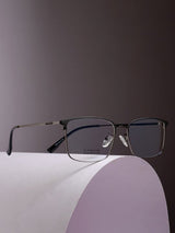 Sleek Gun Black Rectangle Frame Eyeglasses for Men and Women (SG-32028)