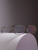 Sleek Grey Rectangle Frame Eyeglasses for Men and Women (SG-12991)