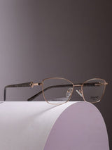Sleek Gold Rectangle Frame Eyeglasses for Men and Women (SG-90035)
