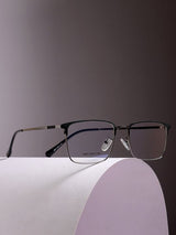 Sleek Black Rectangle Frame Eyeglasses for Men and Women (SG-32077)