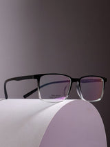 Sleek Black Clear Rectangle Frame Eyeglasses for Men and Women (SG-12455)